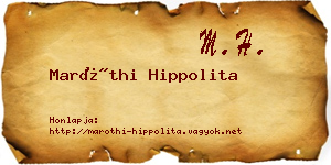 Maróthi Hippolita névjegykártya